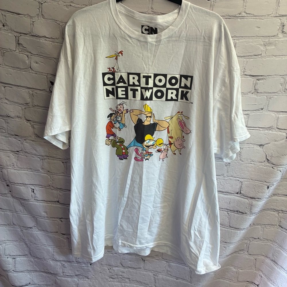 5/$20 Cartoon Network Character Squad‎ Cast Men's White Short Sleeve T-Shirt 2XL